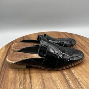 Free People Shoes Womens 8.5 / 39 Black Patent Leather Loafers Mule Slip On